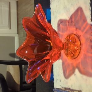 Vintage Viking 6 petal footed bowl